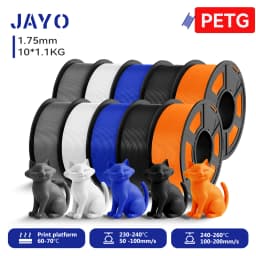 JAYO 9/10 Rolls 3D PETG/PLA/PLA PLUS Printer Filament 1.75mm 100% No Bubble Non-Toxic 3D Printing Materials for 3D Printer& Pen