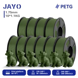 JAYO 9/10 Rolls 3D PETG/PLA/PLA PLUS Printer Filament 1.75mm 100% No Bubble Non-Toxic 3D Printing Materials for 3D Printer& Pen