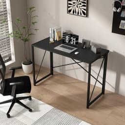 mcc direct Folding Desk Workstation Foldable Computer Desk for Office Home Study Writing Table No Assembly Miami