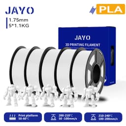 JAYO 3D PETG/PLA/PLA PLUS Filament 1.75mm PLA Filament 5 Rolls For Bambu FDM 3D Printer Neatly Wound 3D Printing Material for 3d