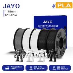 JAYO 3D PETG/PLA/PLA PLUS Filament 1.75mm PLA Filament 5 Rolls For Bambu FDM 3D Printer Neatly Wound 3D Printing Material for 3d
