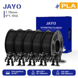 JAYO 3D PETG/PLA/PLA PLUS Filament 1.75mm PLA Filament 5 Rolls For Bambu FDM 3D Printer Neatly Wound 3D Printing Material for 3d