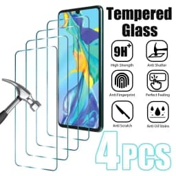 4PCS Tempered Glass For Huawei P30 Pro P20 P40 Lite E P Smart Z 2019 2021 Mate 20 Screen Protector for Honor 50 20 10 Lite X8 9X