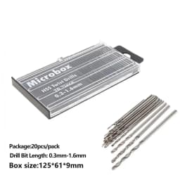 20Pcs Drill Bits For Precision Crafts Jewellery Watch Repair Model Making Hobby Work Electronics 0.3mm-1.6mm Mini HSS Spiral Dri