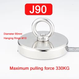 Super Strong Neodymium Fishing Magnet Hook N52 Heavy Duty Rare Earth Magnet With Countersunk Hole Eyebolt 16-90mm Salvage Magnet