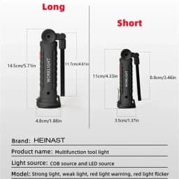 1pc COB LED Work Light Dimmable USB Rechargeable LED Flashlight Inspection Lamp With Magnet&Hook 14500/18650 Battery Torch Light