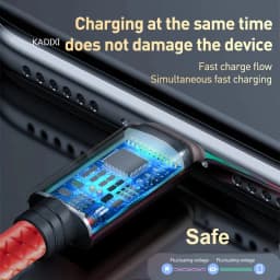 KADIXI 3 In 1 USB Fast Charging Cable Type C Micro IOS Multi Charger Cable for iPhone Huawei Samsung Nylon Braided Cord