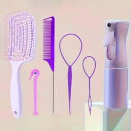 5/6 Pcs Comb Set Detangling Hair Brush Curly Hair Curved Rat Tail Comb Set Edge Hair Brush Curly Hair Brush Hair Salon Tools