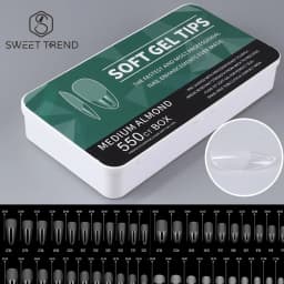 550pcs Soft Gel Nail Tips Medium Short Almond Coffin Full Cover Matte Extension Tool Acrylic Press on Nail French Manicure Decor