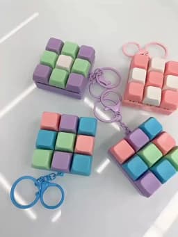 Fidget Decompression 1/9 /12Keyboard Key Toy For Adults Antistress Toys Boys Girls Anti Stress Finger Keyboard Games Keychain