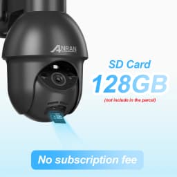 ANRAN 3MP Outdoor Surveillance Camera Alexa-Compatible 2.4G Wireless WiFi Solar Battery Camera Spotlight PIR Motion Detect