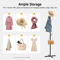 Modern Rack Gold/Black Free Standing 7 Hooks Hall Tree In Corner Gold Hat Hanger & Coat Racks Stand Entryway Organizer