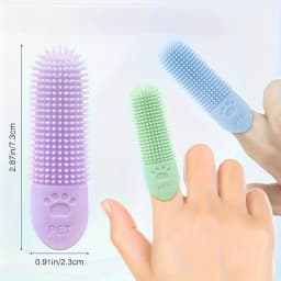 Soft Silicone Dog Toothbrush 360° Finger Toothbrush for Dogs Cats Durable Pet Finger Brush Tooth Cleaning Tool for All Breeds
