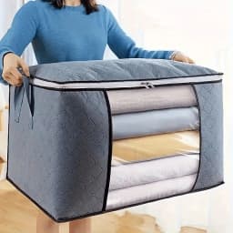 Extra Large Handle Storage Bag - Portable Clothing and Quilt Organizing Bag with Window, Durable Polyester Material, Suitable fo