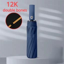 12 Bone Black Glue Fully Automatic Umbrella With Thick And Durable Keel Three Fold Umbrella UV Resistant Folding Umbrella