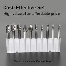6pcs 10pcs/Set HSS Rotary Burr Mill Cutter Routing Router Bits Burr Rotary Tools Wordworking Tool Engraving Dremel Accessories