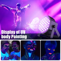 Gwong 2Pcs LED Par Spotlight 36 LED Light RGB DMX512 With Remote Control For Disco Stage DJ Party Show Bar Halloween Christma