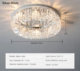 New modern crystal ceiling lamp chrome Gold LED ceiling lamp decorative light for living room room E14 Lamp head lighting