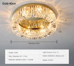 New modern crystal ceiling lamp chrome Gold LED ceiling lamp decorative light for living room room E14 Lamp head lighting