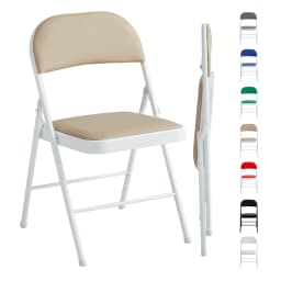 mcc direct Set of 1 Folding Chair, Faux Leather Foldable Chair with Metal Frame and Padded Seat, Easy to Fold and Store for Home