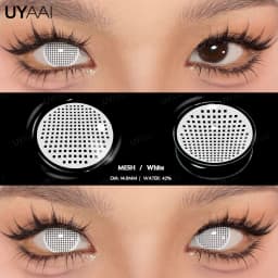 UYAAI 1 Pair Cosplay White Colored Contact Lenses Black Lenses Halloween Beauty Makeup Lens Vampire Red Lenses Anime Colorcon