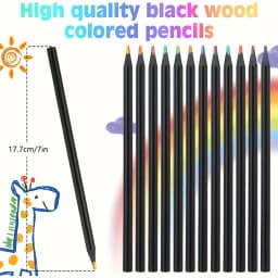 12/24/36/48Pcs 7 Colors Rainbow Pencils 3.3mm Colored Pencils For Art Drawing Coloring Halloween Thanksgiving Gift