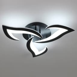 36W Creative Flower Shape Ceiling Lamp,Modern LED Ceiling Light,Black Acrylic Ceiling Light,52 cm Cool White Light 6500K