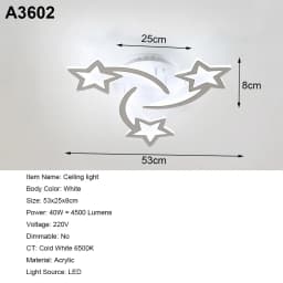 LED Ceiling Lamp, Modern 40 W 4500 LM, White Acrylic Ceiling Light for Living Room, Bedroom, Kitchen Cool White Light 6500 K [En