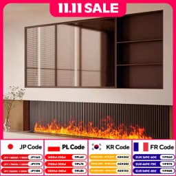 Realistic 3D multi-color flame, intelligent atomization fireplace, TuYA APP control, electric steam electric fireplace, adjustab