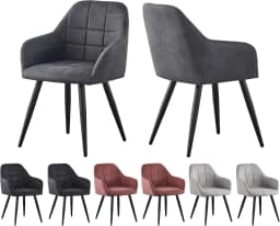 mcc direct 2x Faux Matte Suede Leather Dining Chairs Accent Chairs home & restaurants Adrian