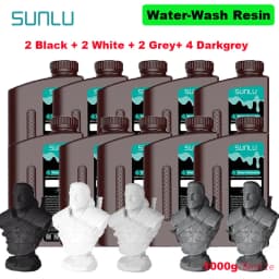 SUNLU 10KG Water Washable / Water Washable ABS Resin 1000G/Bottle 405nm Rapid UV-Curing Photopolymer Resin For LCD 3D Print