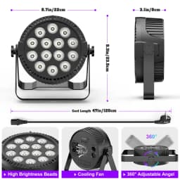 4Pcs 4 in 1 RGBW 14 LEDs 80W Par Light DMX512 Master-Slave Sound Activated with Remote Control DJ Party Stage Effect Lighting