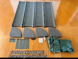 SucceBuy Sandbox with Cover in Square Sand Box Sand Pit with 4 Corner Seating and Bottom Liner Kids Sandbox for Outdoor for Kids