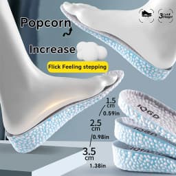 1 Pair EVA Material Invisible Height Increase Insoles For Shoes Breathable Shock Absorption Comfortable For Women Men