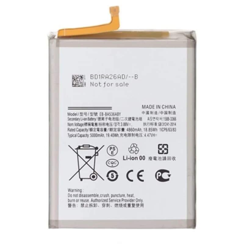 Internal Battery Eb-Ba536Aby Compatible with Samsung Galaxy A33 5g A53 5g 5000Mah # Samsung Galaxy A33 5g (Sm-A336E, Sm-A336M, Sm-A336N)
# Samsung Galaxy A53 5g (Sm-A5360, Sm-A536B, Sm-A536E, Sm-A536U)