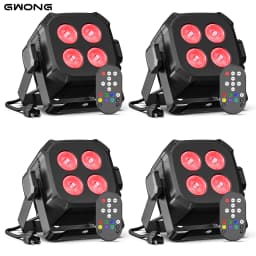 GWONG 4PCS 80W RGBW 4 IN 1 LED Par Lights DJ Light DMX Remote Control Stage Light Sound Activated Effect Light for Party Disco