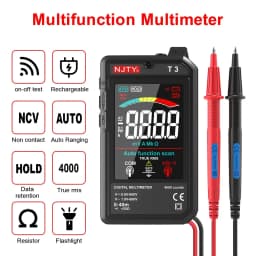 NJTY T3 Smart Digital Multimeter Type-c Charging Auto-Ranging 4000 Counts Ultra-thin NCV Live Wire Color Display Multimeter Tool