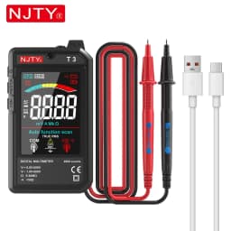 NJTY T3 Smart Digital Multimeter Type-c Charging Auto-Ranging 4000 Counts Ultra-thin NCV Live Wire Color Display Multimeter Tool