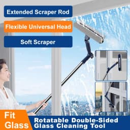 2in1 Highrise Glass Brush Window with Squeegee and Mini Brush Rotatable Glass Wiper Home Cleaning Tool for Glass,Walls and Floor