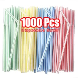 50-1000Pcs Drinking Straws Colorful & Black rietjes Flexible Wedding Party Supplies Drinking Straws Kitchen Wholesale