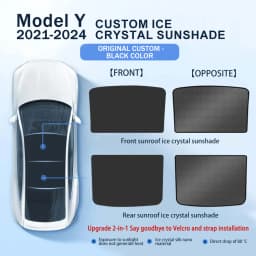 Heenvn For Tesla Model 3Y Model 3 Highland Model Y Juniper 2025 2026 Ice Cloth Buckle Glass Roof Sunshade Car Front Rear Sunroof