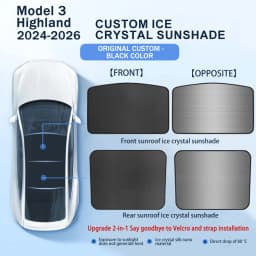 Heenvn For Tesla Model 3Y Model 3 Highland Model Y Juniper 2025 2026 Ice Cloth Buckle Glass Roof Sunshade Car Front Rear Sunroof