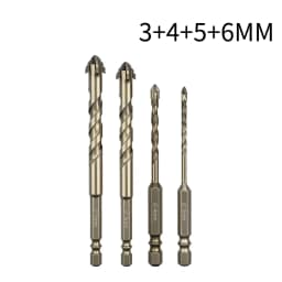 High-Four-Edged Serrated Eccentric Drill for Dry Drilling of Ceramic Tiles, Glass, Marble, Concrete, Stainless Steel Drill Bits