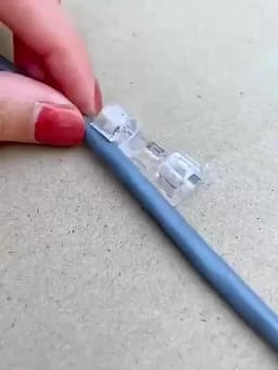 Clear Plastic Cable Clips - Transparent Wire Organizers for Wall & Desk Cable Management, Adhesive Cord Holders
