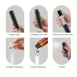 10ml Travel Perfume Sprayer, Refillable Cologne Container, Empty Dispenser Spray Bottle for Mini Sprayer Size (Black)