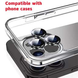 Original Titanium Color Camera Protector For iPhone 16 Pro Max 15 14 13 12 Mini Pro Max Metal Ring Tempered Glass Lens Cover Cap