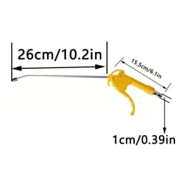 Air Blow Gun, High Flow Air Blower Gun for Compressor with Angled Bent Nozzle, Three Colors to Choose from, Short Style