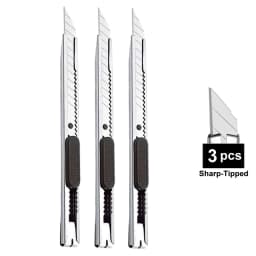 1/5/10Pcs Utility Knife Stainless Steel Paper Cut Box Cutter Tools Kit Non-Slip Blades Unboxing Knife Handicraft Carving Tools