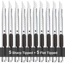 1/5/10Pcs Utility Knife Stainless Steel Paper Cut Box Cutter Tools Kit Non-Slip Blades Unboxing Knife Handicraft Carving Tools