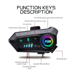 Y10 Bluetooth 5.3 Helmet Headset Wireless Hands-free Call Phone Kit Motorcycle Waterproof Earphone Music Player Speaker for Moto